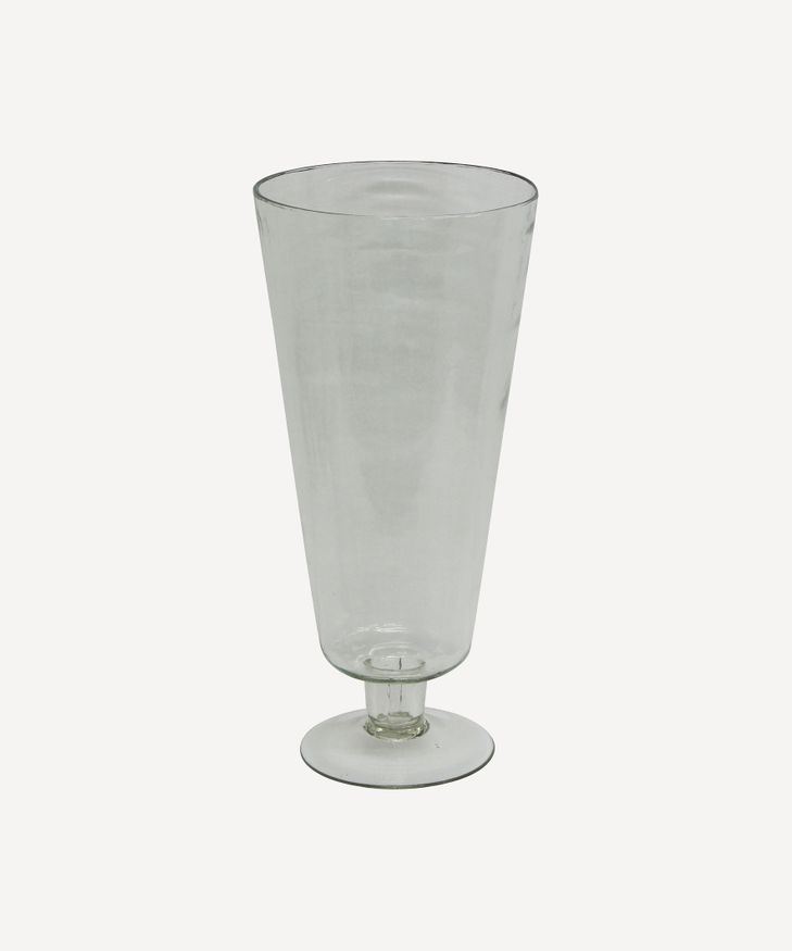 Dappled Clear Urn Vase on Stand