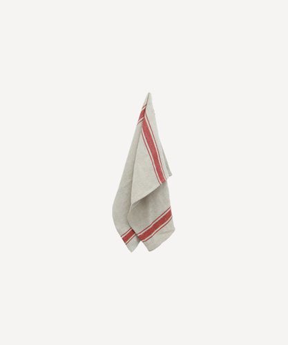 Classic Stripe Tea Towel Natural & Red
