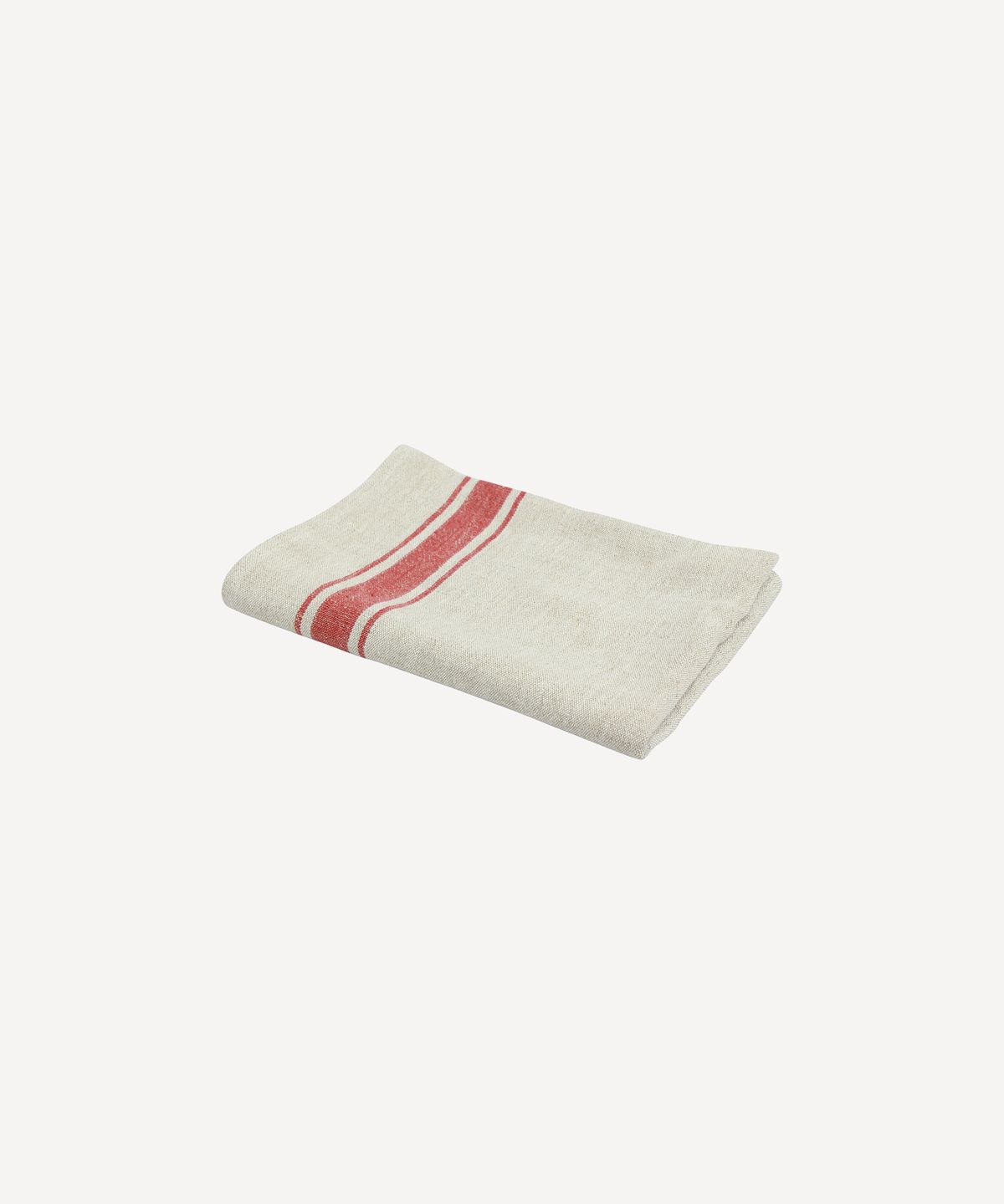 Classic Stripe Tea Towel Natural & Red