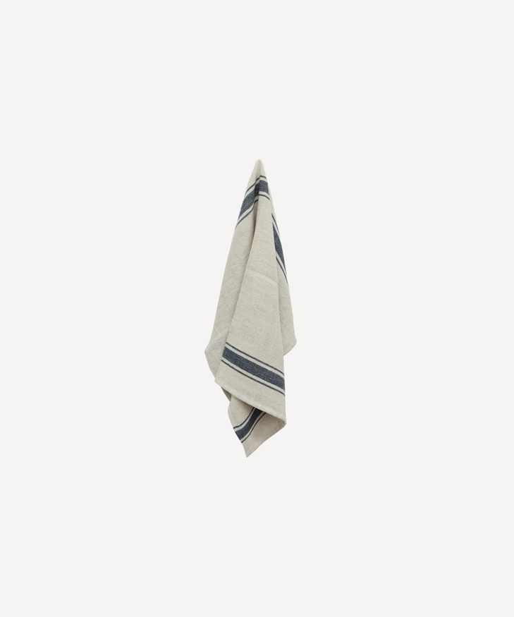 Classic Stripe Tea Towel Natural & Navy