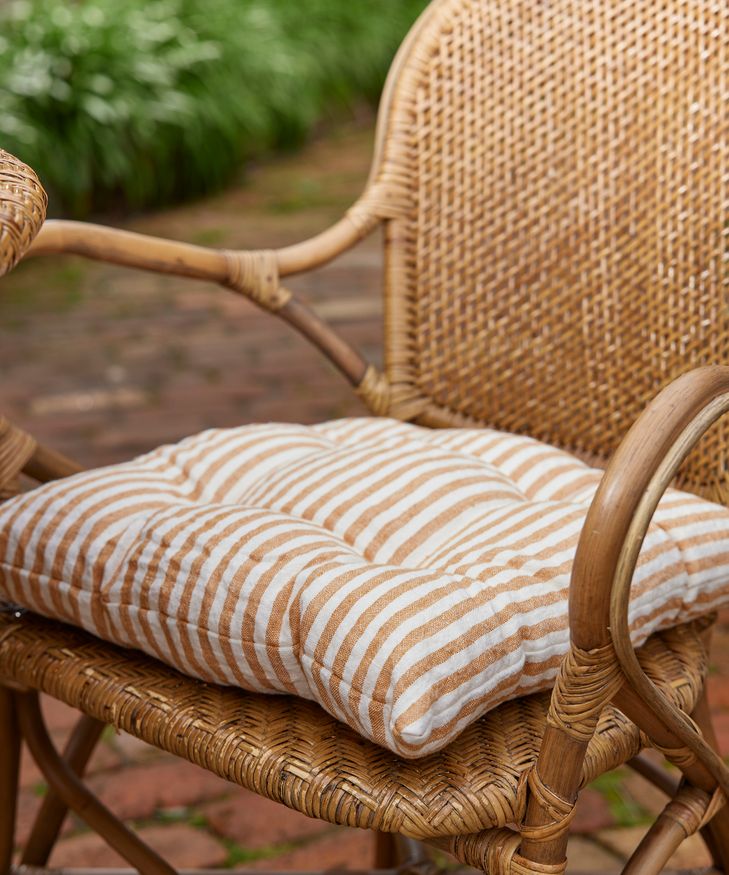 Striped Chair Pad Rust