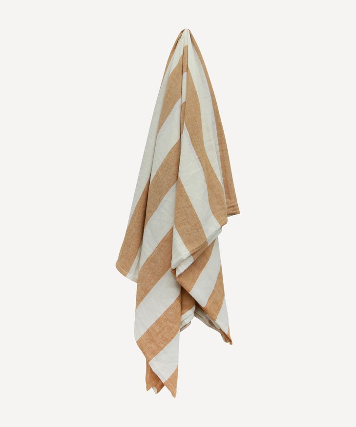 Striped Tablecloth Rust Large