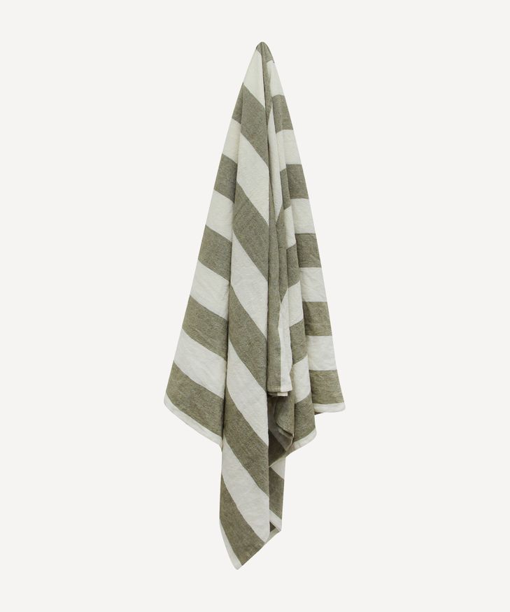 Striped Tablecloth Olive Large | French Country Collections