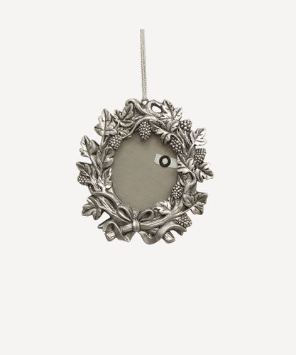 Silver Leaf Oval Frame Hanging Decoration