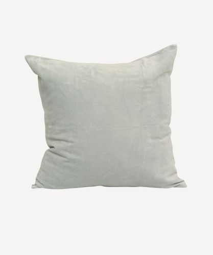 Light Grey Cushion Cover Velvet & Linen