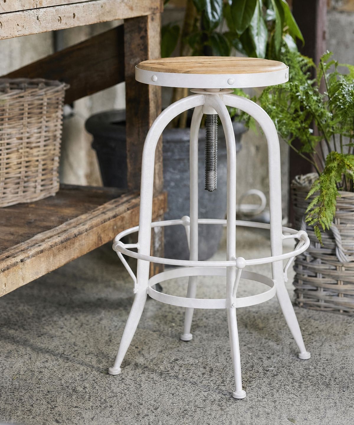Workshop Counter Stool White