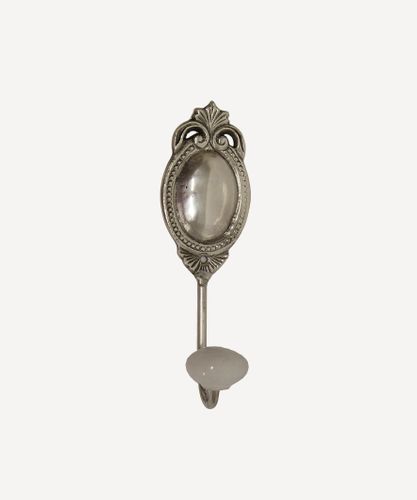 Silver Oval Hook with Beading