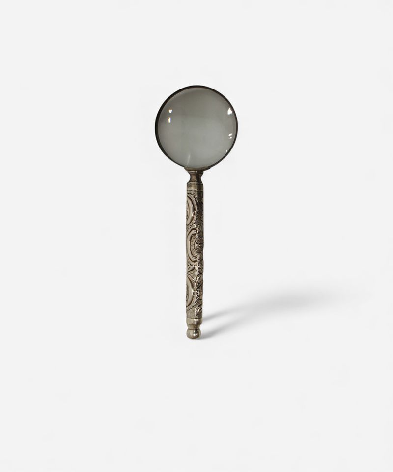 Embossed Antique Silver Magnifying Glass