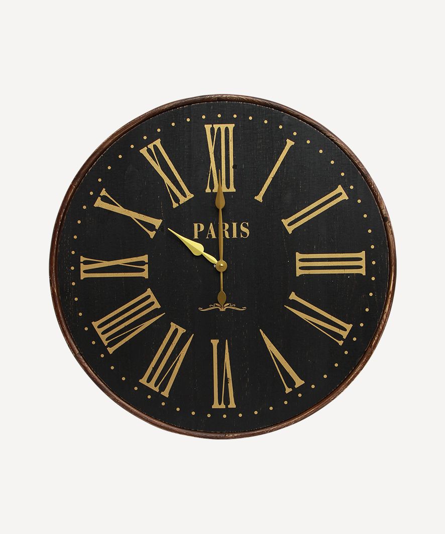 Noir Wood Paris Clock