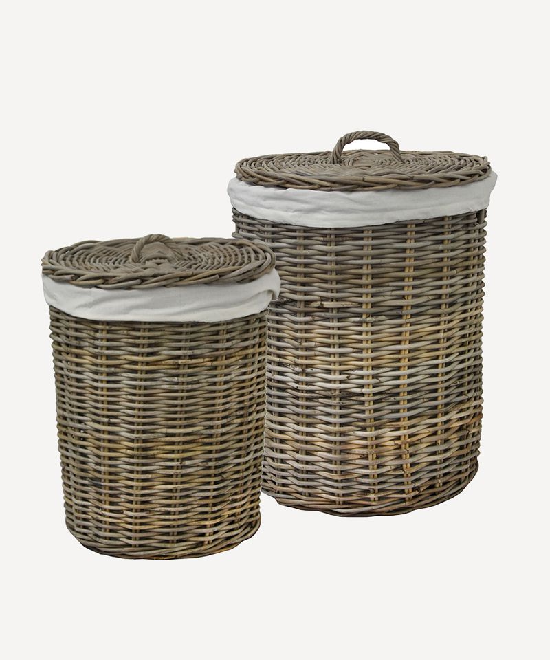Round Rattan Laundry Baskets (SET2)