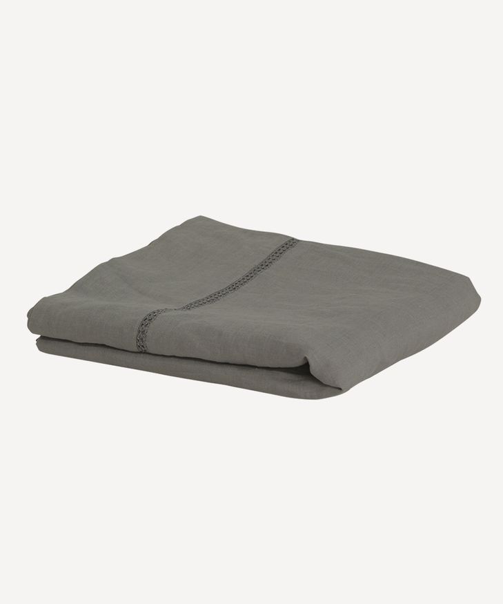 Emilie Linen Flat Sheet King Fog