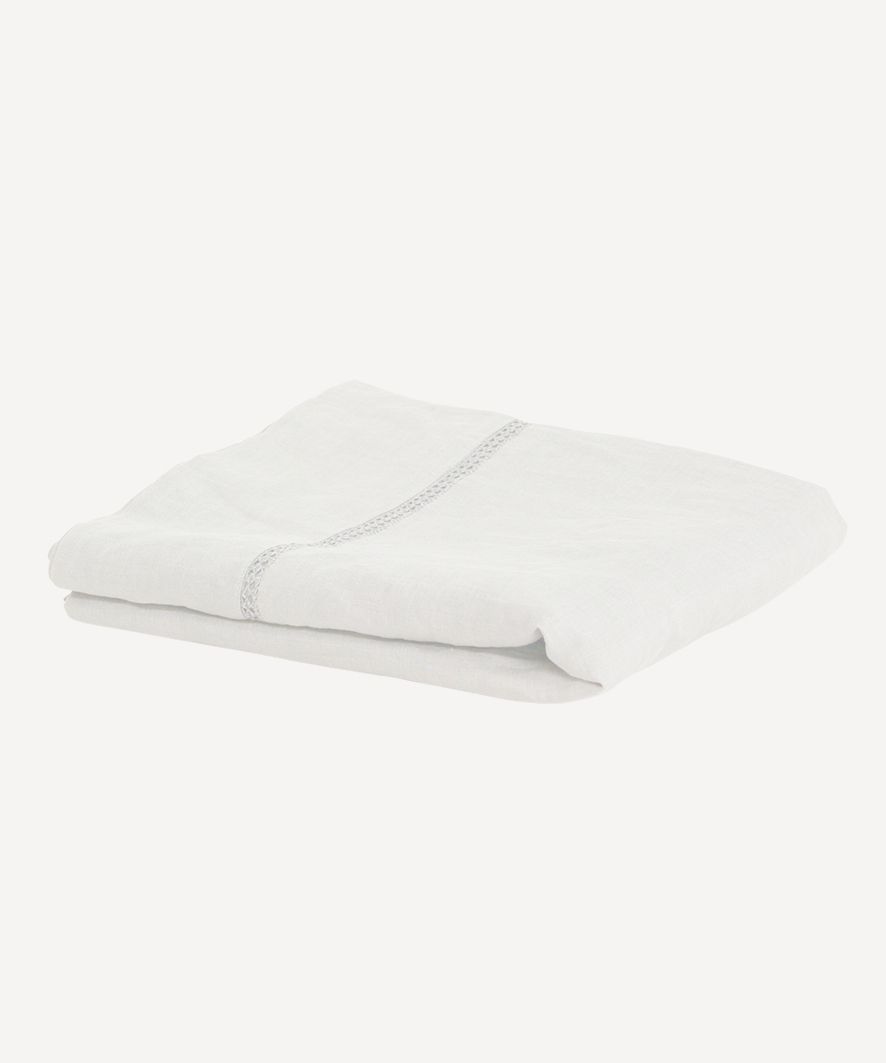 Emilie Linen Flat Sheet Queen Ecru