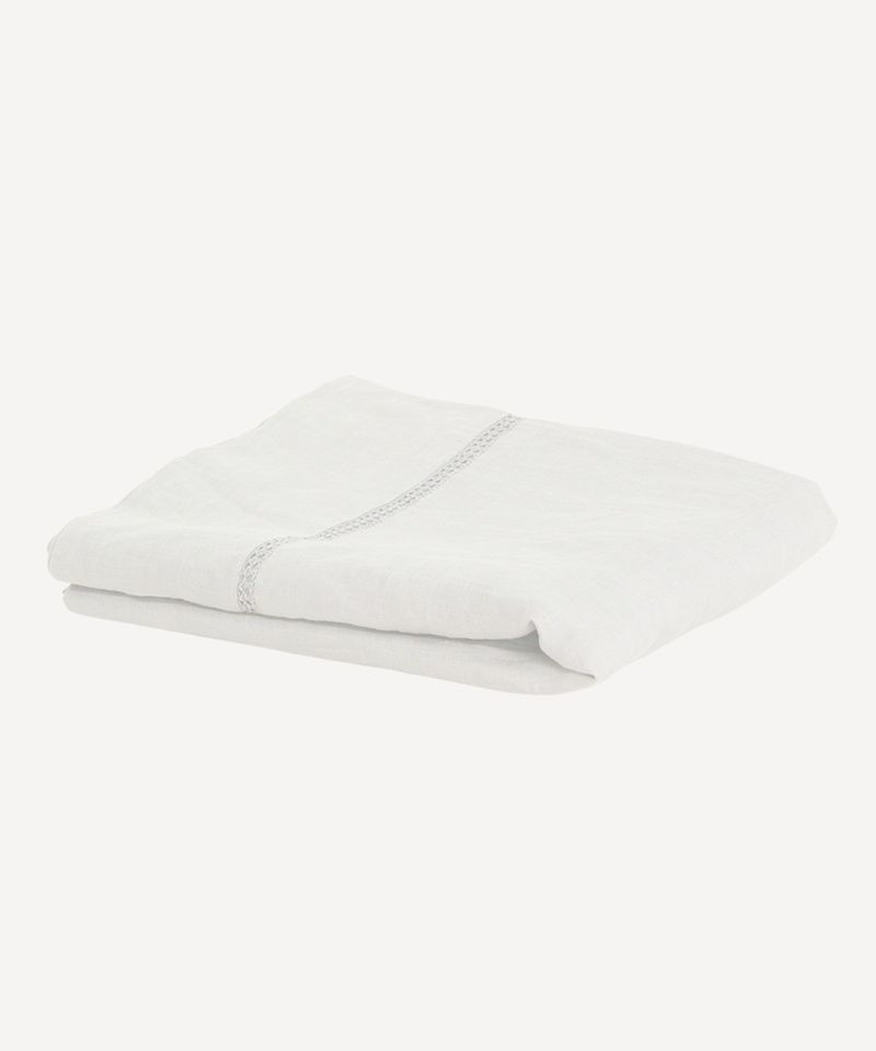 Emilie Linen Flat Sheet King Ecru