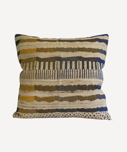 Marrakesh Blue Wool Silk Cushion Cover