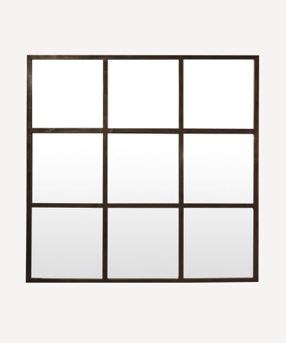 Square Iron Grid Mirror