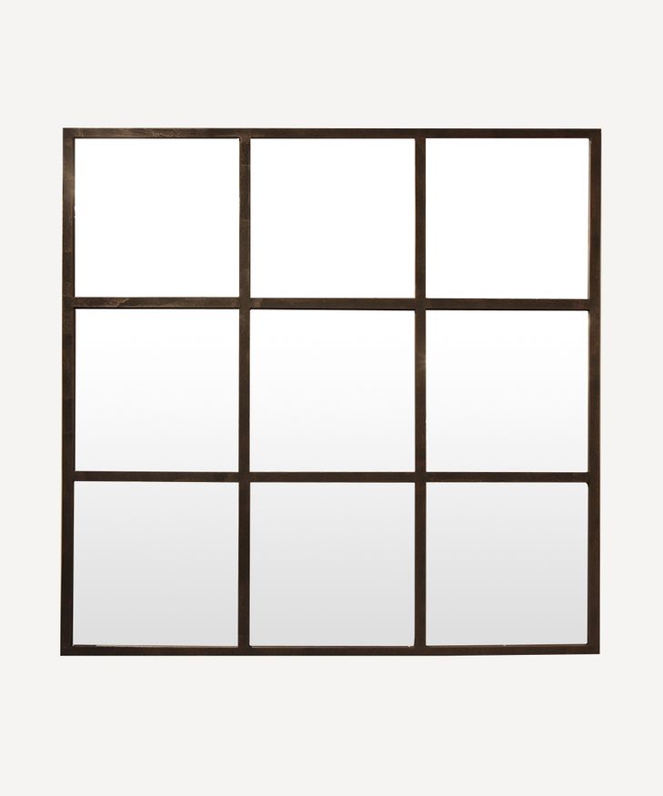 Square Iron Grid Mirror