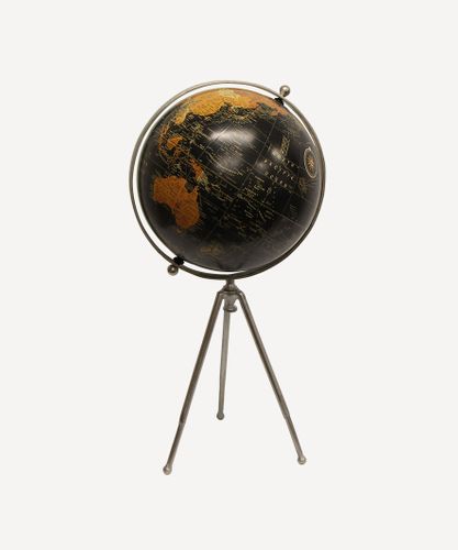 Large Black Globe on Stem Tripod Stand