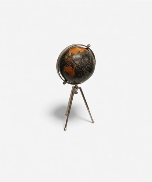 Small Black Globe on Stem Tripod Stand