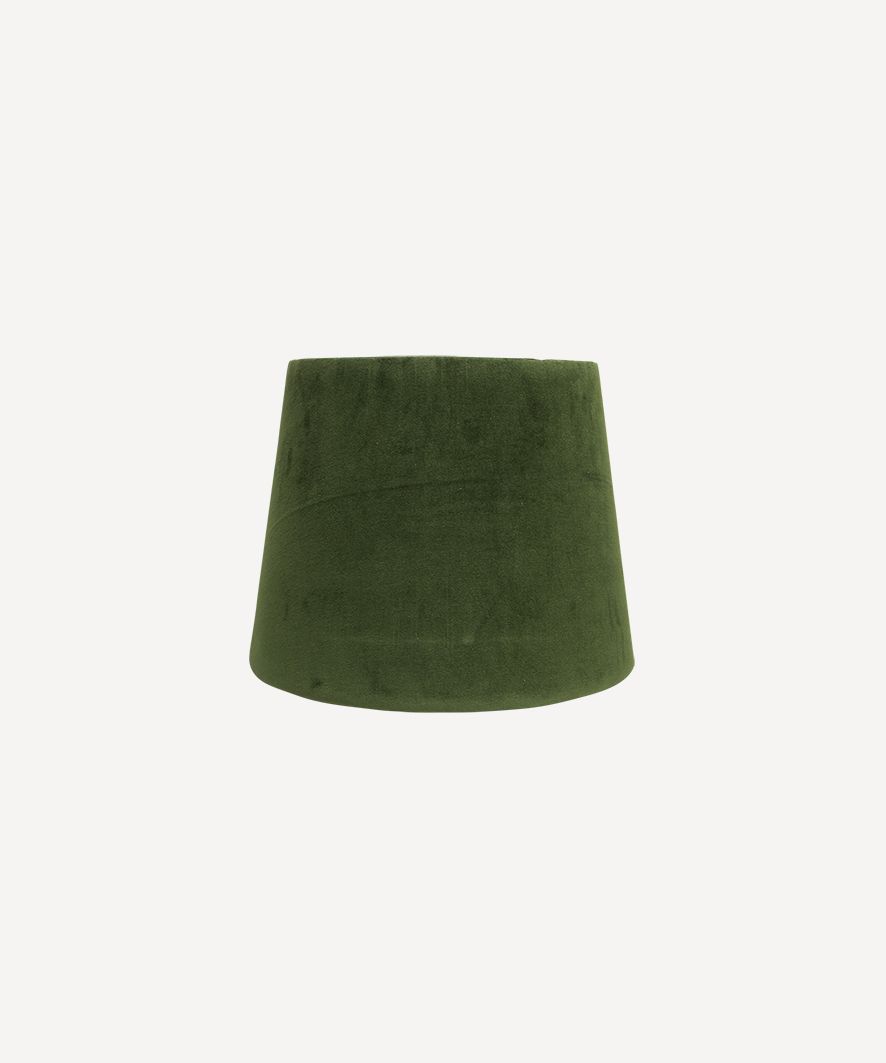Tapered Drum Velvet Shade Olive 20cm