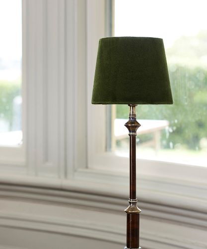 Tapered Drum Velvet Shade Olive 20cm