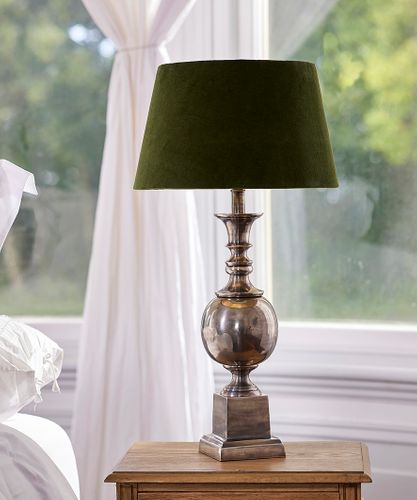 Tapered Drum Velvet Shade Olive 40cm