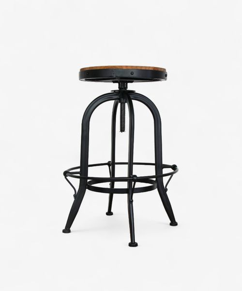 Workshop Counter Stool Black