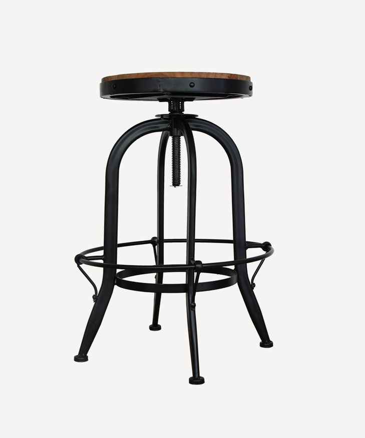 Workshop Counter Stool Black