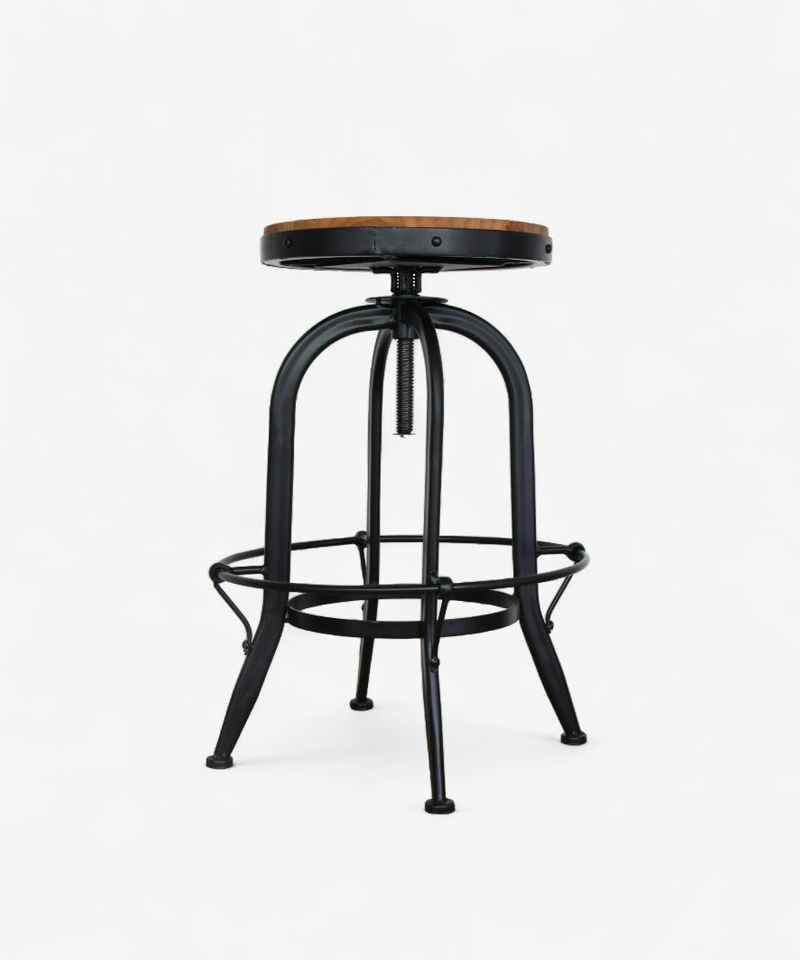 Workshop Counter Stool Black