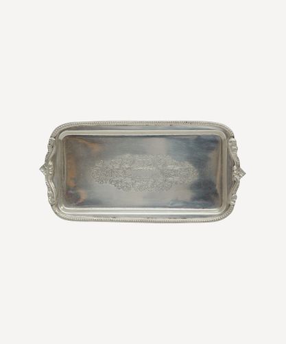Rectangle Silver Tray with Beading