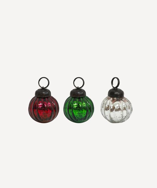 Petite Balls Red, Green, Silver (12PC) French Country Collections