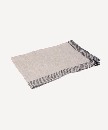 Woven Border Tea Towel Natural & Black