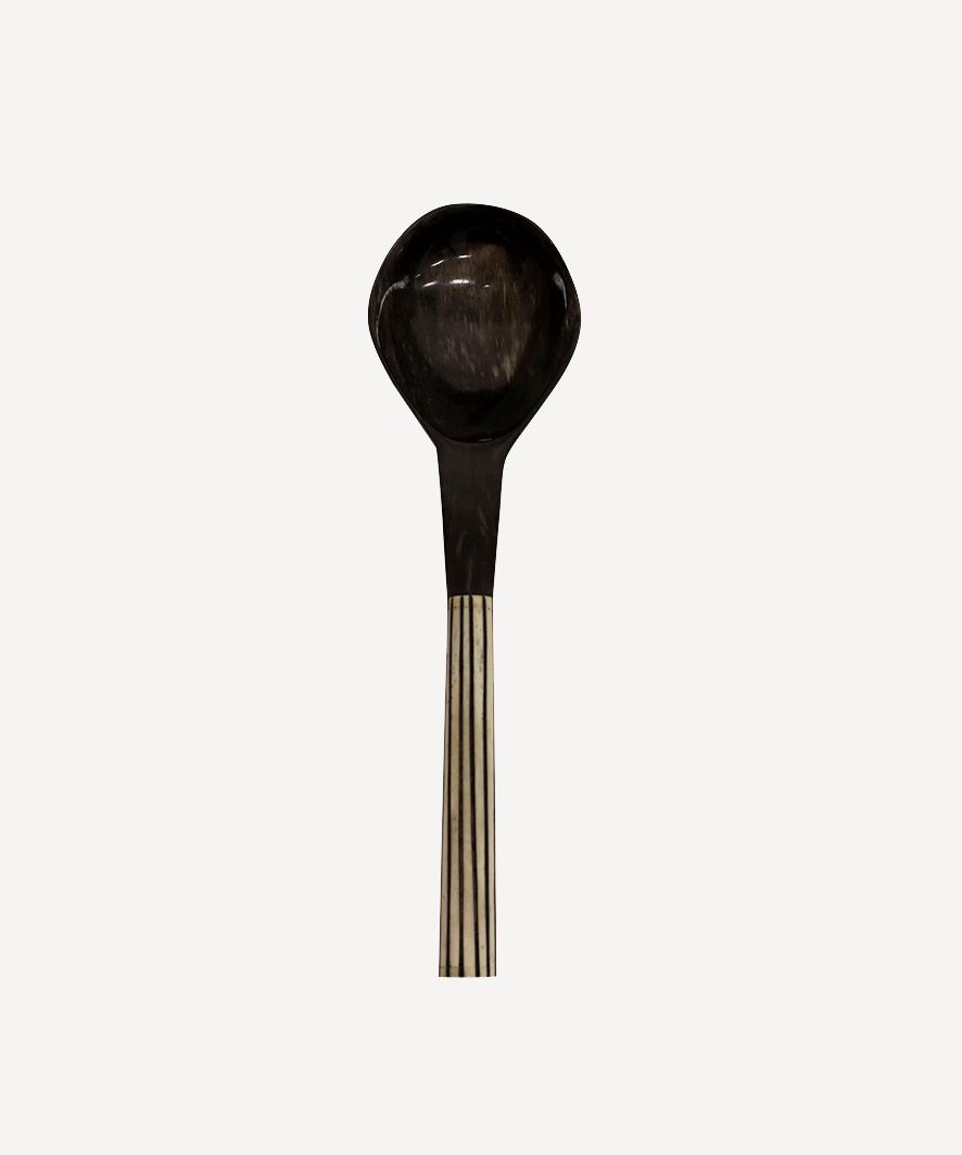 Black and White Serving  Spoon
