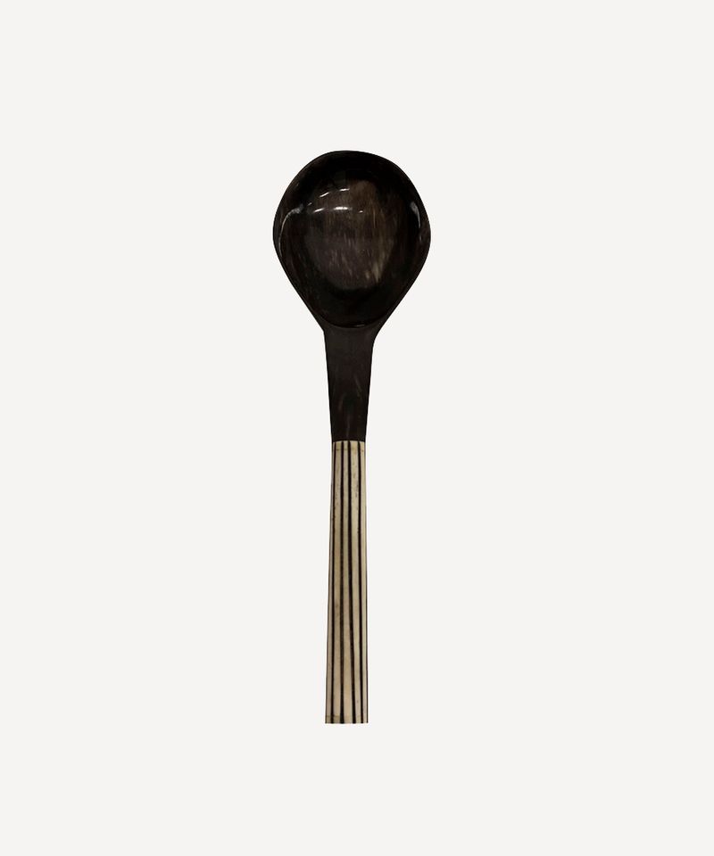 Black and White Serving  Spoon