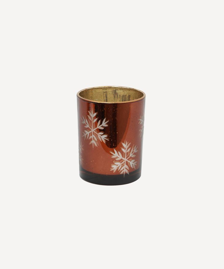 Etched Votive Amber Small