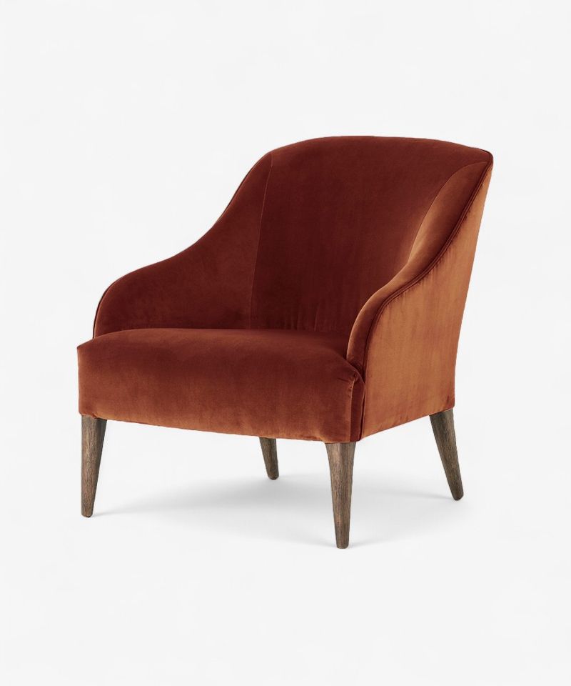 Lupita Cinnamon Velvet Lounge Chair