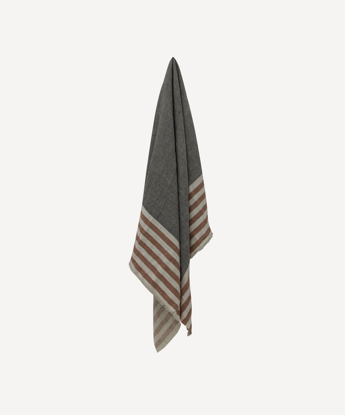 Herringbone Stripe Throw Black Spice