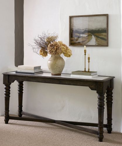 Edwin Marble and Wood Console Table