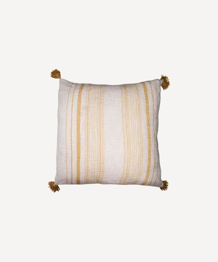 Butter Stripe Tassel Cushion