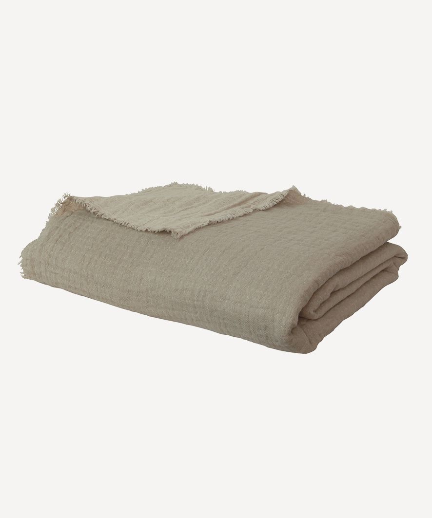 Textured Cotton Blanket Natural