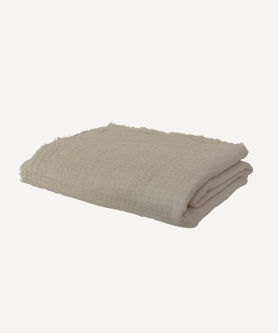 Textured Cotton Blanket Natural