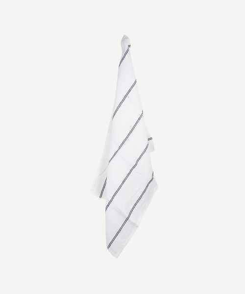 Woven Stripe Tea Towel Off-White & Black