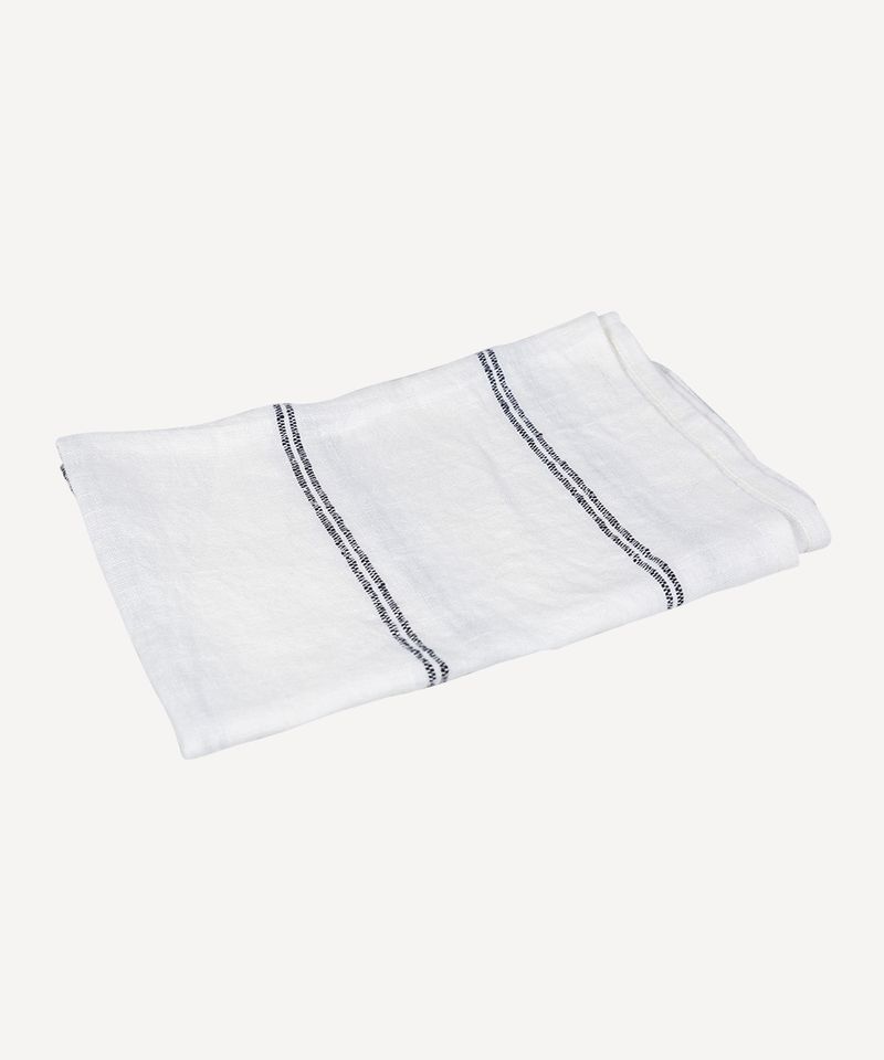 Woven Stripe Tea Towel Off-White & Black