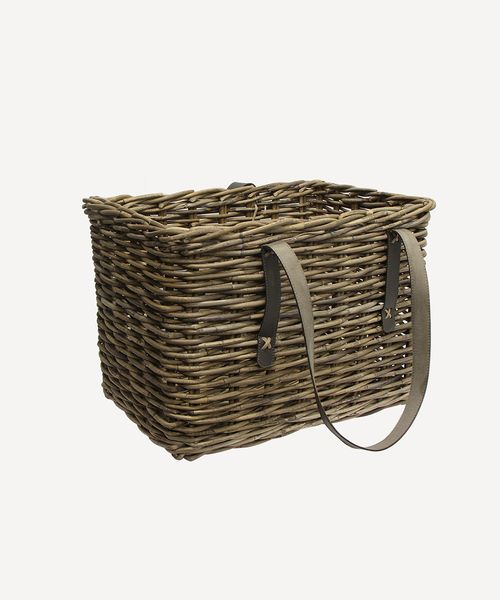 Grove Large Rectangle Magazine Basket with Leather