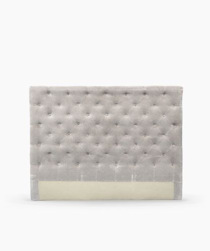 Button Bed Head Soft Grey Velvet Queen