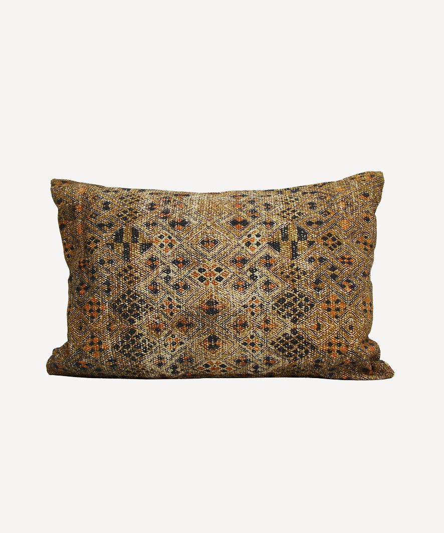 Diamond Mono Rectangle Print Cushion Cover