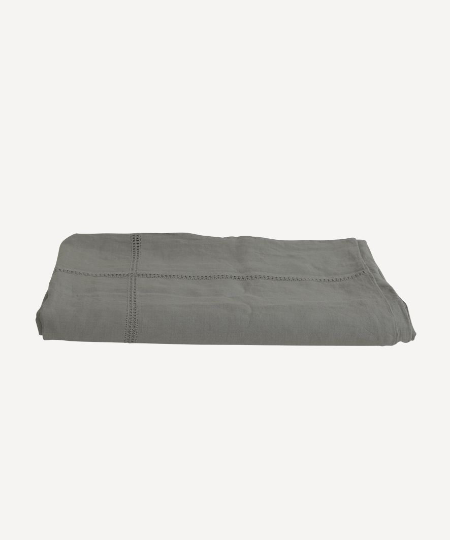 Emilie Linen Duvet Cover Queen Fog