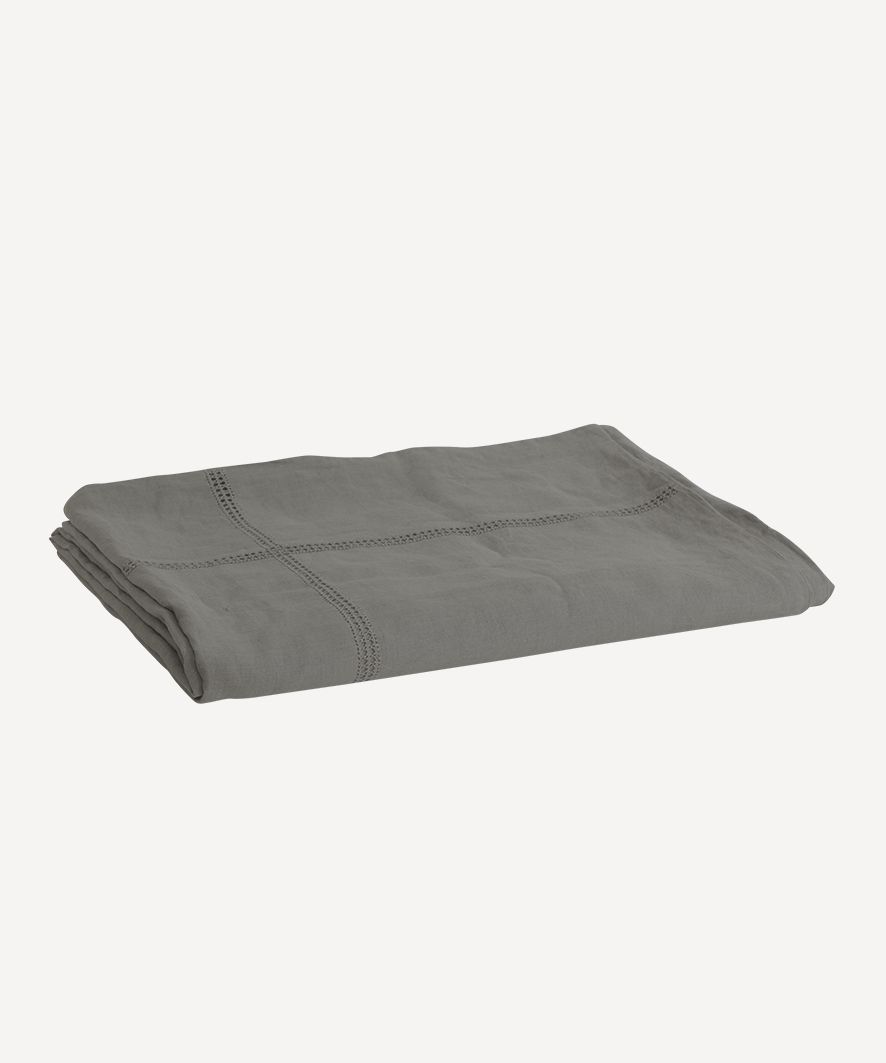 Emilie Linen Duvet Cover Queen Fog