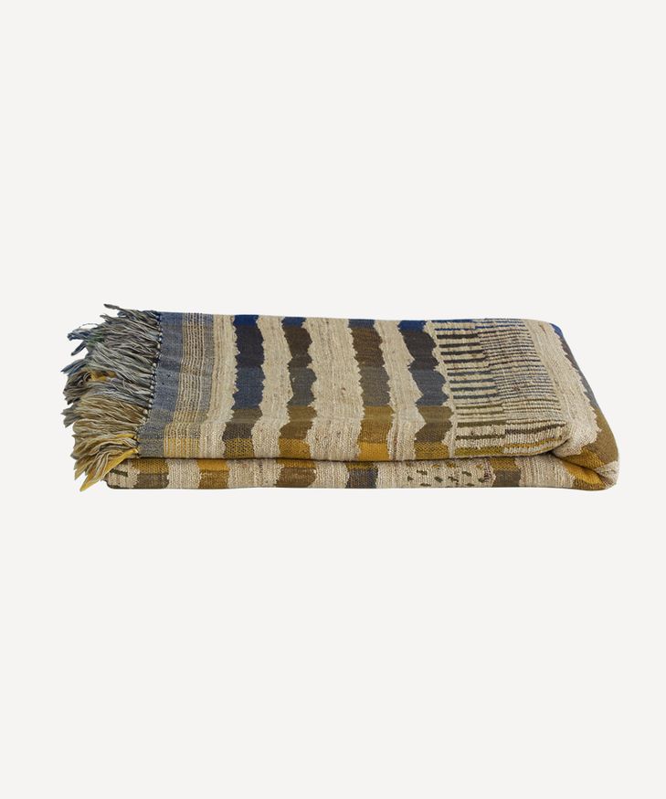 Marrakesh Blue Wool Silk Throw