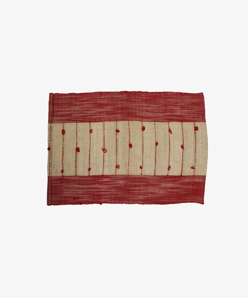 Ramie Natural and Red Placemat