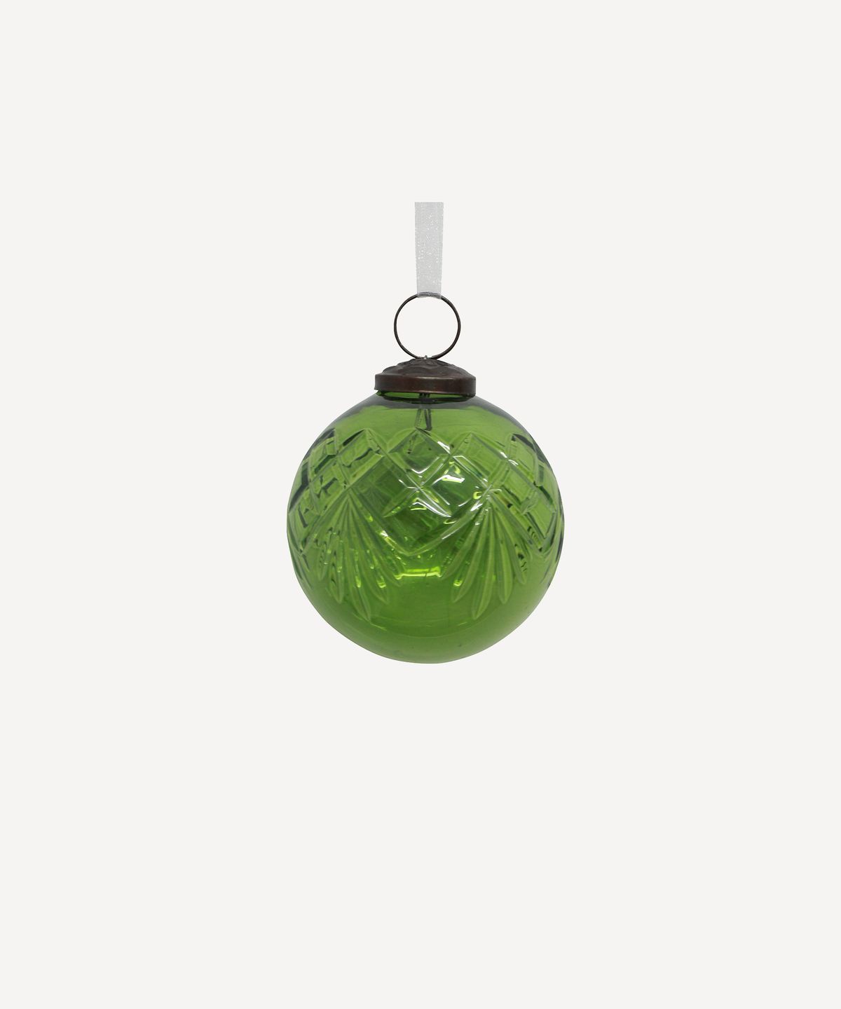 Cut Glass Bauble Green